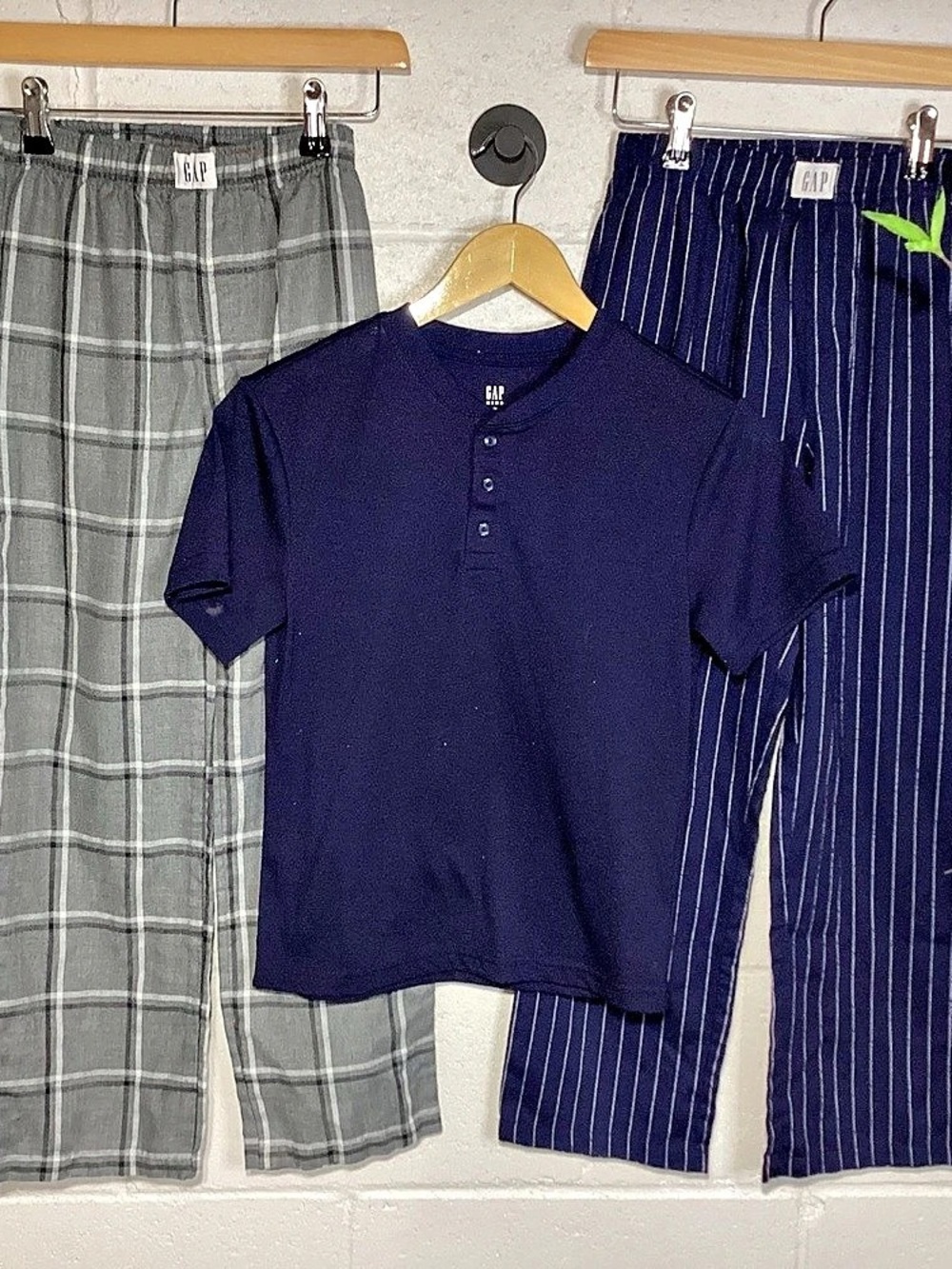 Gap Kids Pajama Set Plaid & Striped Boys 10 Like New